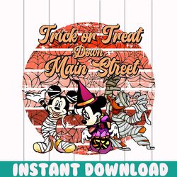 mickey trick or treat down main street png sublimation