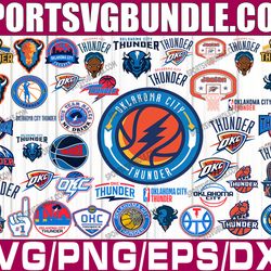 bundle 45 files oklahoma city thunder basketball team svg, oklahoma city thunder svg, nba teams svg, nba svg, png, dxf