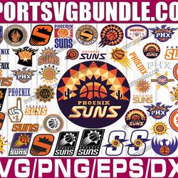 bundle 48 files phoenix suns basketball team svg, phoenix suns svg, nba teams svg, nba svg, png, dxf, eps