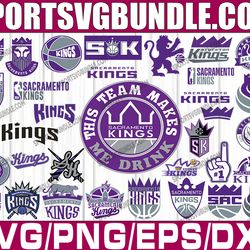 bundle 34 files sacramento kings basketball team svg, sacramento kings svg, nba teams svg, nba svg, png, dxf, eps