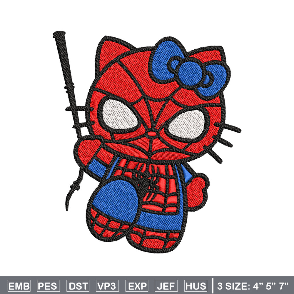 Spiderman Hellokitty Embroidery design, Hellokitty Embroidery, cartoon design, Embroidery File, Digital download..jpg