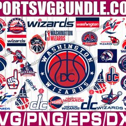 bundle 34 files washington wizards basketball team svg,  washington wizards svg, nba teams svg, nba svg, png, dxf, eps