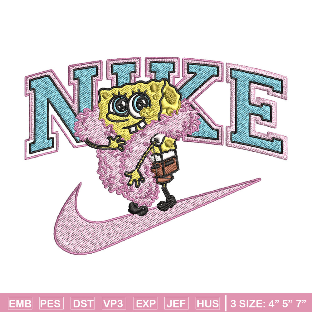 Spongebob pink nike Embroidery Design, Nike Embroidery, Brand Embroidery, Embroidery File, Logo shirt, Digital download.jpg