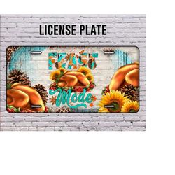 feast mode license plate, fall license plate png, turkey png, thankful license plate png, western fall png, digital down