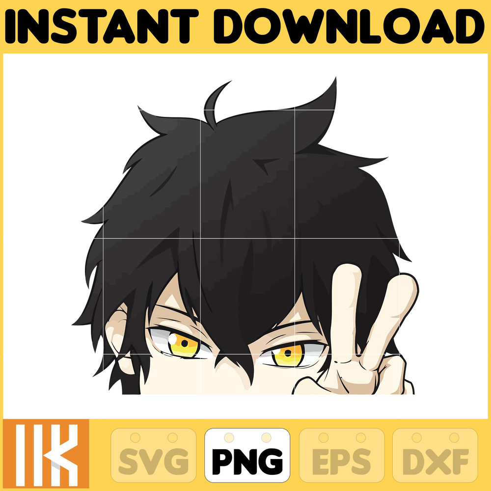 Anime Peeking Premium Graphic Design, Cute , Cool, Anime PNG, Print on Demand, Stickers, Anime Peeker (16).jpg