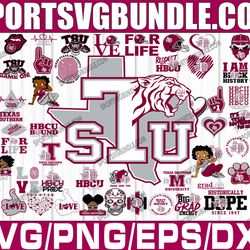 bundle 62 files texas southern football team svg, texas southern svg,  hbcu team svg, mega bundle, designs, cricut