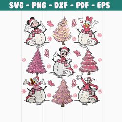 vintage mickey and friends pink christmas tree png file