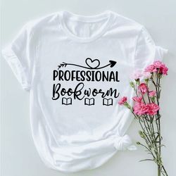 professional bookworm shirt png, book lover gift, bookish tee, librarian tshirt pngs, funny book shirt pngs, book nerd t