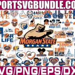 bundle 56 files morgan state football team svg, morgan state svg, hbcu team svg, mega bundle, designs, cricut, cutting
