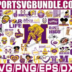 bundle 55 files miles college football team svg, miles college svg, hbcu team svg, mega bundle, designs, cricut, cutting