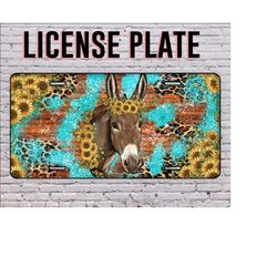 donkey sunflower license plate,western donkey license plate png,western license plate png,donkey sunflower png,donkey png,digital download