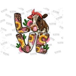 cow love cactus sunflower png, love cow png, funny cow, cow png, cactus, sunflower, cowhide, cow png, digital download, sublimation design
