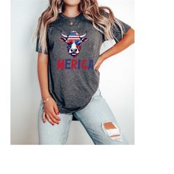 merica highland cow funny shirt, usa shirt, 4th of july highland cow shirt, merica shirt,independence day tee,america sh