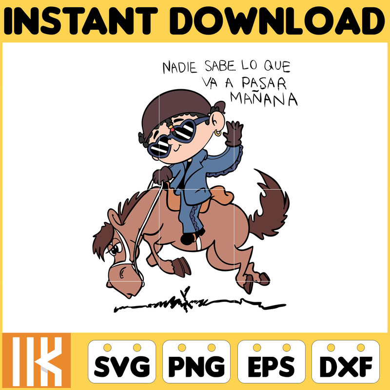Bad Bunny New album cover Nadie sabe lo que va a pasar manana Svg, Bad Bunny Svg.jpg