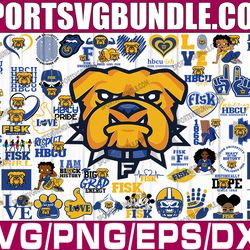 bundle 61 files fisk university football team svg, fisk university svg, hbcu team svg, mega bundle, designs, cricut