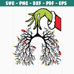 christmas nurse respiratory therapist grinch hand svg file