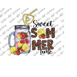 sweet summer time sublimation design downloads, sweet tea lemon slice, strawberry sublimation, summer png sublimation, i love summer