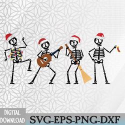 dancing christmas skellies png, cute dancing christmas skeletons svg, eps, png, dxf, digital download