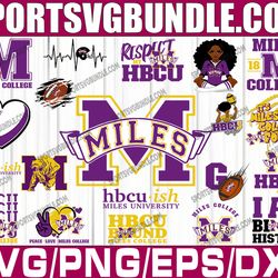 bundle 20 files miles college football team svg, miles college svg, hbcu team svg, mega bundle, designs, cricut, cutting