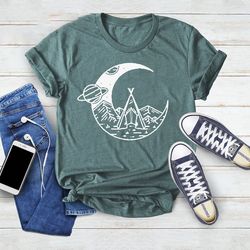 moon and camp shirt png, moonlight shirt png, camping shirt png, travel shirt png, hiking shirt png, mountain shirt png,