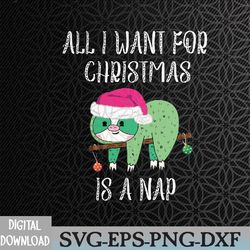 a nap for christmas - cute sleeping santa hat sloth svg, eps, png, dxf, digital download
