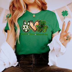 peace love paddy's day shirt png, st. patrick's day shirt png, lucky t-shirt png, irish t shirt png, shamrocks t-shirt p