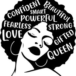 afro woman svg, black gilr svg, afro woman svg file, afro girl svg, black girl clipart, digital download-1