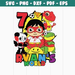 ryans world 7 years old svg png sublimation download