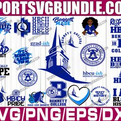 bundle 25 files bennett college football team svg, bennett college svg, hbcu team svg, mega bundle, designs, cricut