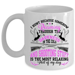 funny turkey hunting coffee mug, i hunt cup