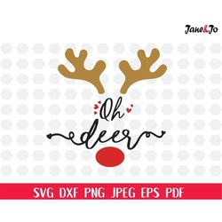 oh deer svg, christmas svg, reindeer svg, rudolph svg, rudolf svg,silhouette circut cut files,christmas deer svg,christm