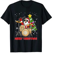 funny merry christmas drum and santa drummer lover xmas png