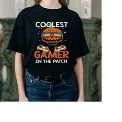 kids halloween coolest gamer in the patch boys girls pumpkin png