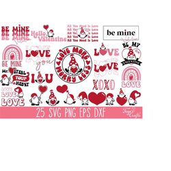 valentine svg bundle, valentine gnomes svg png, boho valentine cut files, love svg, be mine svg png, xoxo svg cut file,