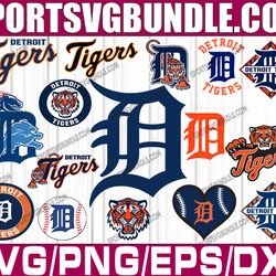 bundle 16 files detroit tigers baseball team svg, detroit tigers svg, mlb team  svg, mlb svg, png, dxf, eps, jpg