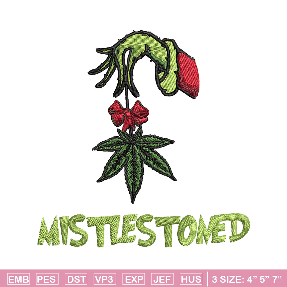 The Grinch Mistlestoned Embroidery design, Grinch christmas Embroidery, Grinch design, logo shirt, Digital download..jpg