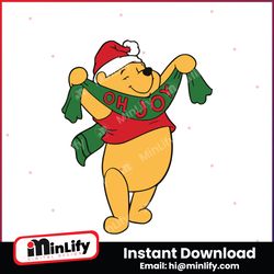 winnie the pooh christmas oh joy svg cutting digital file