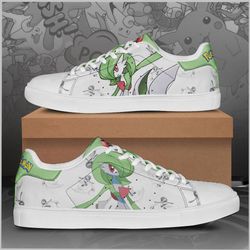 gardevoir pokemon low top leather skate shoes, tennis shoes, fashion sneakers l98