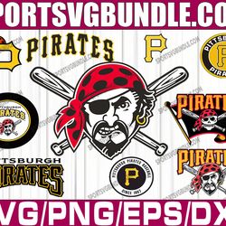 bundle 10 files pittsburgh pirates baseball team svg, pittsburgh pirates svg,  mlb team  svg, mlb svg, png, dxf, eps