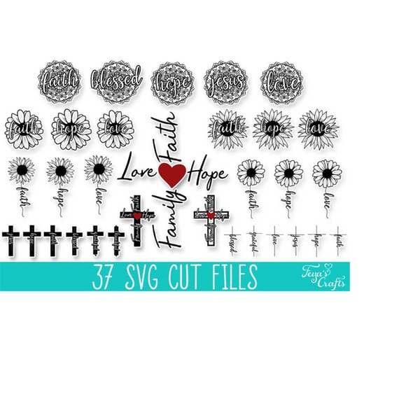 Faith SVG Bundle, Christian SVG, Religious Svg, Faith Hope L | Inspire ...