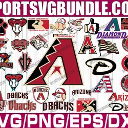 bundle 35 files arizona diamondbacks baseball team svg, arizona diamondbacks svg, mlb team  svg, mlb svg, png, dxf, eps