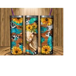 sunflower goat tumbler png, 20oz skinny tumbler sublimation designs, goat tumbler sublimation designs, 20oz skinny tumbler templates