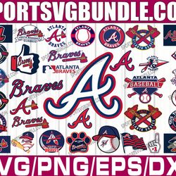 bundle 36 files atlanta braves baseball team svg, atlanta braves svg,mlb team  svg, mlb svg, png, dxf, eps, jpg