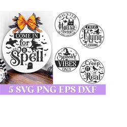 round halloween door signs svg, round halloween svg png, round halloween door hanger svg, halloween svg quotes, hallowee