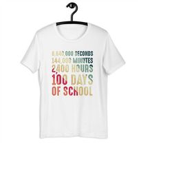 Preschool Teachers 100 Days of School Hours Minutes Seconds T-Shirt - Funny Vintage Gift For School Teachers, Pre-K or K