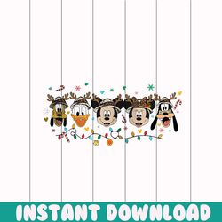 vintage disney mickey and friend christmas light png file