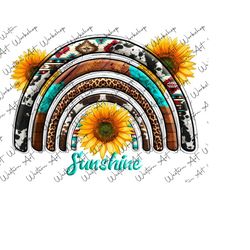 rainbow sunflower png, sunshine png, rainbow sublimation, western rainbow png, leopard rainbow, sunflower sublimation png, digital download