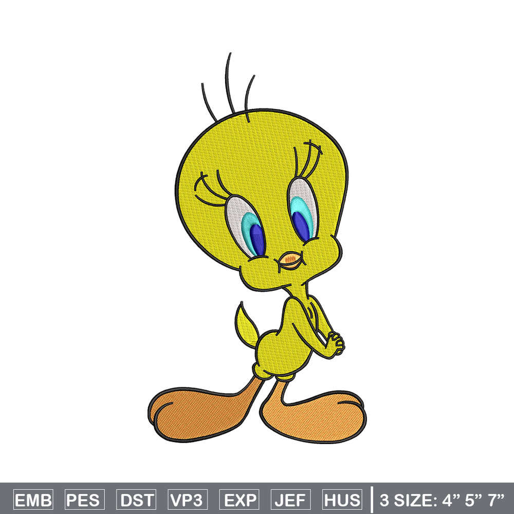 Tweety cartoon embroidery design, Tweety cartoon embroidery, cartoon design, embroidery file, Digital download..jpg