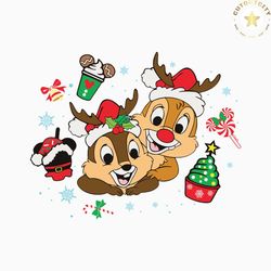 chip and dale couple christmas disney vacation svg file