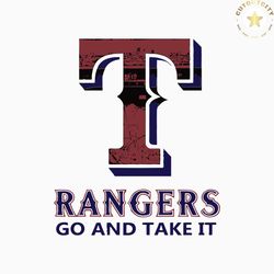 logo texas rangers go and take it svg graphic design file